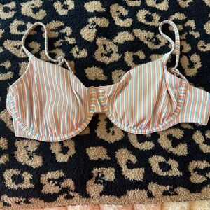 No Boundaries Multicolor Striped Bikini Top - Orange, Blue, Pink, White